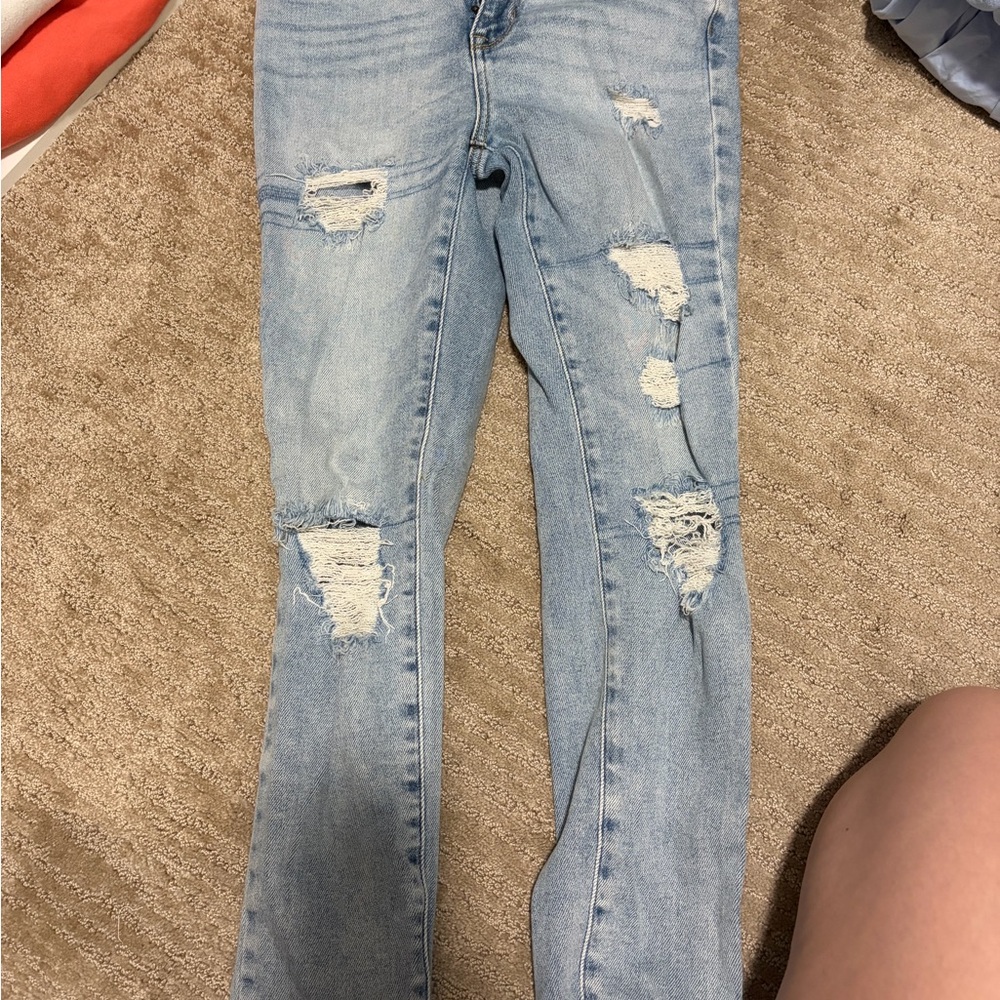 PacSun Light Blue Distressed Flare Jeans